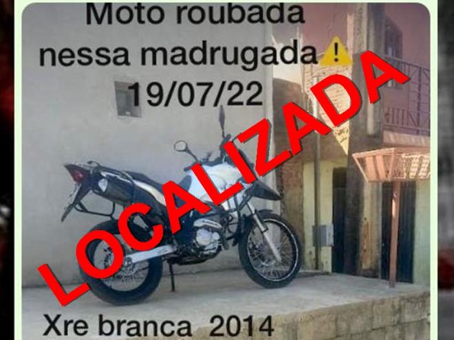 A moto apreendida em Ipatinga havia sido furtada em Perpétuo Socorro, distrito de Belo Oriente