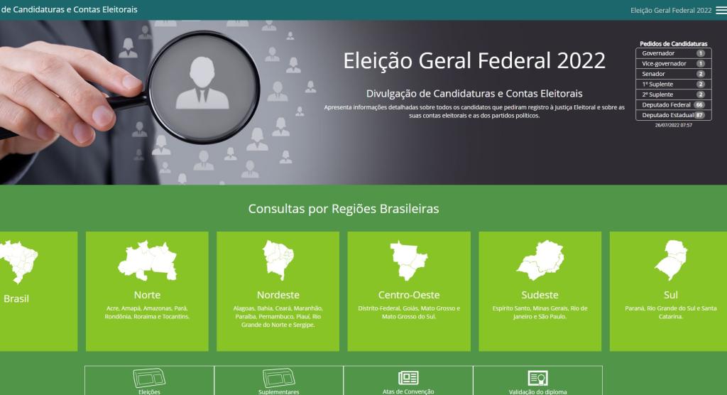 DivulgaCandContas permite consultar informações sobre candidatos e também oferece dados sobre contas eleitorais