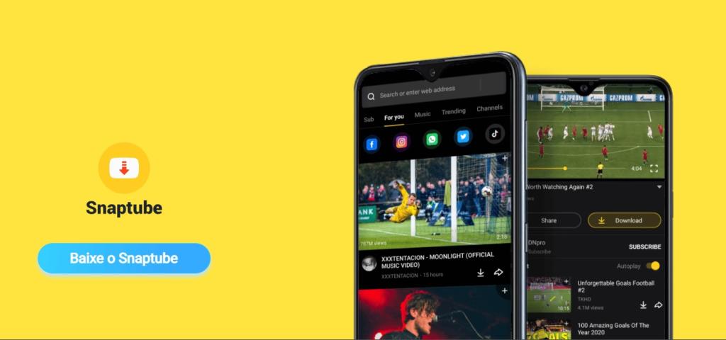 O Snaptube é um aplicativo Downloader que baixa vídeos em diferentes qualidades de mais de 50 plataformas