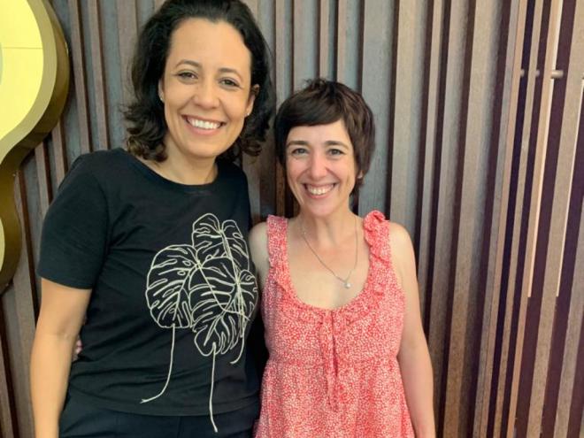 Daniela Alves e a portuguesa Cecília Ferreira: encontro especial
