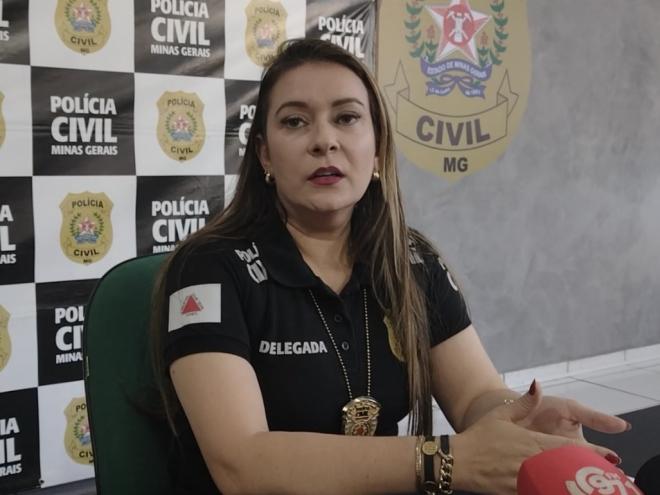 A delegada Talita Martins Soares falou à imprensa na tarde desta sexta-feira, para relatar os detalhes da operação 